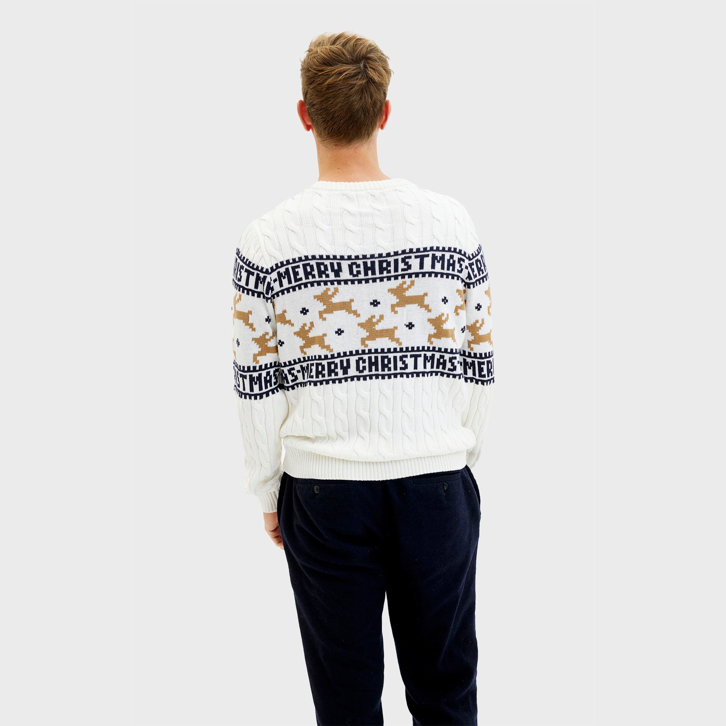 Den Eleganta Jultröja Vit - Herr.
